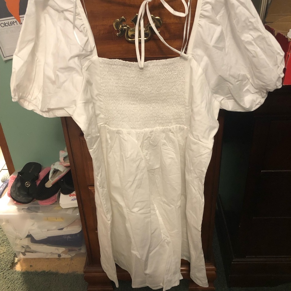 NWT Draper James XL Tie Back Puff Sleeve Dress 2 - Side Pockets - Picture 8 of 9